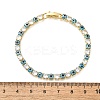 Brass Enamel Link & Charm Bracelets BJEW-Z094-02G-01B-5
