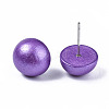 Pearlized Half Round Schima Wood Earrings for Girl Women EJEW-N048-001-08-2