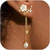 Metal Micro Pave Cubic Zirconia Tassel Stud Earrings FS-WG55496-01-1