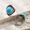Synthetic Turquoise Adjustable Rings G-P560-03AS-11-2
