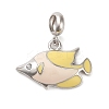 Rhodium Plated 925 Sterling Silver Enamel European Dangle Charms LS-STER-P062-01A-06-1