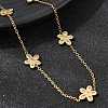 304 Stainless Steel 5-Petal Flower Link Chain Necklaces NJEW-G184-03G-2