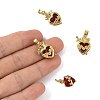 4Pcs 4 Styles Brass & Glass Pendants KK-FS0001-83-3