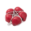7Pcs 7 Colors Halloween Dyed Synthetic Turquoise Skull Beaded Pendants PALLOY-TA00297-5