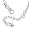 3 Pcs 3 Styles Alloy Snake Chain Charms Bracelets BJEW-JB11448-5
