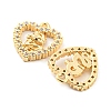Brass Micro Pave Clear Cubic Zirconia Charms KK-Z034-02G-2