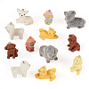 16Pcs 8 Styles Flocky Resin Pendants RESI-TA0003-61-2