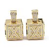 Alphabet Brass Micro Pave Clear Cubic Zirconia Pendants ZIRC-O045-01G-X-2