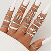 21Pcs Alloy with Plastic Pearl Finger Rings WGAC171-01-1