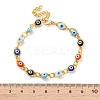 Evil Eye Brass Link Bracelets for Woamn BJEW-S157-05G-5