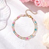 Natural Agate Round Beads Multi-strand Bracelets BJEW-JB12468-01-1