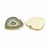 Rack Plating Light Gold Alloy Enamel Pendants ENAM-Q444-014D-RS-2