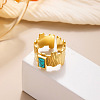 304 Stainless Steel Adjustable Open Cuff Rings LS-RJEW-K294-01G-1