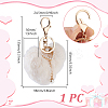 Fibre Heart Pom Pom Ball Keychain KEYC-WH0027-126A-2