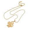 304 Stainless Steel Textured Cross Pendant Snake Chain Necklaces for Women NJEW-F354-04G-2