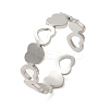 Non-Tarnish Hollow Heart 304 Stainless Steel Open Cuff Rings for Women RJEW-N048-09P-1