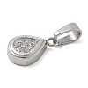 Ion Plating(IP) 304 Stainless Steel Micro Pave Cubic Zirconia Pendants STAS-Z107-02P-03-2