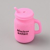 Straw Cup with Word Food Grade Eco-Friendly Silicone Focal Beads SIL-WH0018-23A-1