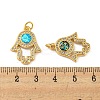Brass Pendants Micro Pave Cubic Zirconia with Synthetic Opal KK-K356-08G-3