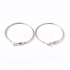 Platinum Color Brass Hoop Earrings X-EC108-3NF-1
