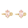 Brass Pave Cubic Zirconia Horse Eye Connector Charms KK-P347-03G-01-2