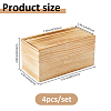 4Pcs Pine Wood Storage Boxes with Sliding Lid CON-FH0001-58-2