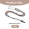 Natural Tiger Eye & Obsidian & Synthetic Hematite & Glass Round Rosary Bead Necklaces NJEW-DC00011-2