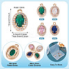 4Pcs 4 Colors Brass Micro Pave Cubic Zirconia Pendants KK-TA0002-58-4