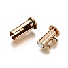 2-Strands 4-Holes Tube Brass Magnetic Slide Lock Clasps KK-D472-R-NF-3