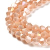 Opaque Solid Color Electroplate Glass Beads Strands X1-GLAA-F029-P4mm-A06-3