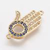 Brass Micro Pave Cubic Zirconia Links ZIRC-G103-24G-1