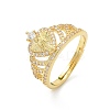 Virgin Mary Theme Clear Cubic Zirconia Finger Rings RJEW-G337-02G-05-4