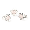 Natural Rose Quartz Adjustable Rings RJEW-P043-01P-22-1