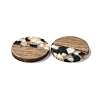Transparent Resin & Walnut Wood Pendants RESI-N025-045B-2