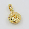 Real 18K Gold Plated Brass Buddhist Pendants KK-K090-06G-2