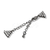 Brass Micro Pave Cubic Zirconia Chain Extender with Glass KK-U052-20B-1
