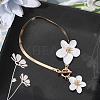 Alloy & Plastic White Flower Charm Anklets for Women AJEW-WH20080-95A-4