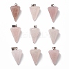 Cone/Spike/Pendulum Natural Rose Quartz Stone Pendants X-G-R278-82-2