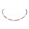 Dyed Faceted Round Natural Agate & Natural Cultured Freshwater Pearl Beaded Necklaces NJEW-JN05817-2