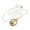 Brass Clear & Blue Cubic Zirconia Nossa Senhora Aparecida Virgin Pendant Necklaces for Women NJEW-U039-01A-G-4