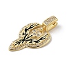 Brass Micro Pave Cubic Zirconia Pendants KK-U047-09G-2