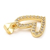 Rack Plating Brass Micro Pave Clear Cubic Zirconia Pendants KK-Q784-24G-3