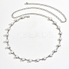 White Round Plastic Pearl Alloy Heart Link Waist Chains for Women WG65AA6-01-5