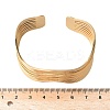 Multilayer Wave 304 Stainless Steel Cuff Bangles for Women BJEW-U032-18G-3