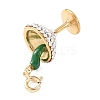 304 Stainless Steel Enamel & Rhinestone Pendant Decorations STAS-D205-08A-G-2