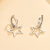 Simple Daily Wear Sterling Silver Star Hoop Earrings Fashionable and Versatile BO3781-4