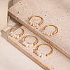 French Style Freshwater Pearl Stainlee Steel Finger Rings for Women OM4825-2