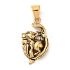 316L Stainless Steel Tibetan Style Rhinestone Pendants STAS-D096-01D-AG-1