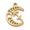 Real 18K Gold Plated 304 Stainless Steel Pendants STAS-R003-02G-08-1