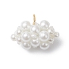 Pearlized Glass Pearl Beads Pendants PALLOY-MZ01101-01-1